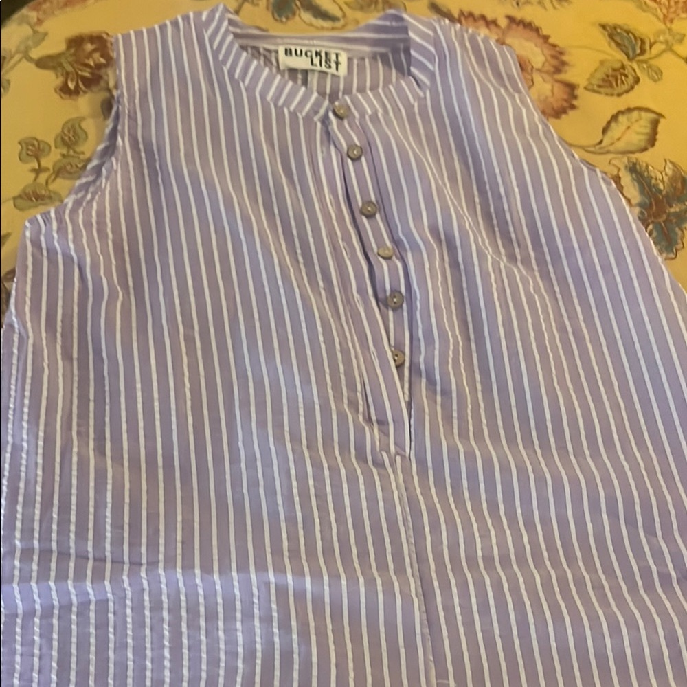 Bugle Boy Lavender and White Striped Romper